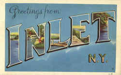 Greetings From Inlet New York Postcard Postcard