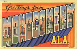 Greetings From Montgomery Alabama Postcard Postcard