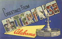 Greetings From Enterprise Alabama Postcard Postcard