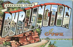 Greetings From Burlington Postcard