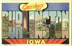 Greetings From Burlington Iowa Postcard Postcard