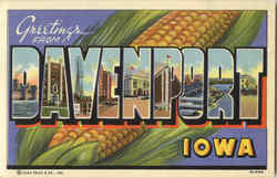 Greetings From Davenport Iowa Postcard Postcard