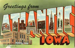 Greetings From Atlantic Iowa Postcard Postcard