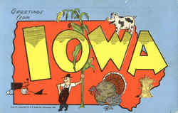 Greetings From Iowa Postcard Postcard