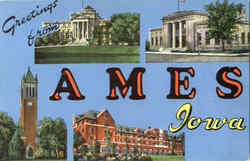 Greetings From Ames Iowa Postcard Postcard