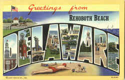 Greetings From Delaware Rehoboth Beach, DE Postcard Postcard