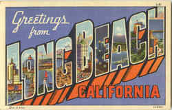 Greetings From Long Beach California Postcard Postcard