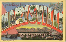 Greetings From Marysville California Postcard Postcard