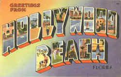 Greetings From Hollywood Beach Postcard
