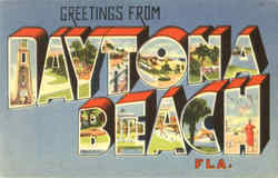 Greetings From Daytona Beach Postcard