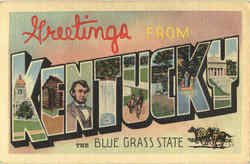 Greetings From Kentucky Postcard Postcard