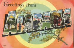 Greetings From Alabama Postcard