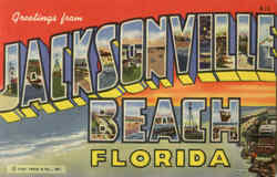 Greetings From Jacksonville Beach Florida Postcard Postcard