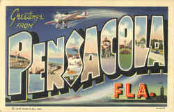 Greetings From Pensacola Florida Postcard Postcard