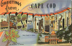 Greetings From Massachusetts Cape Cod, MA Postcard Postcard