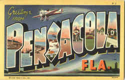 Greetings From Pensacola Florida Postcard Postcard