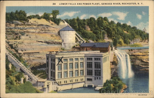 Lower Falls and Power Plant, Genesee River Rochester New York