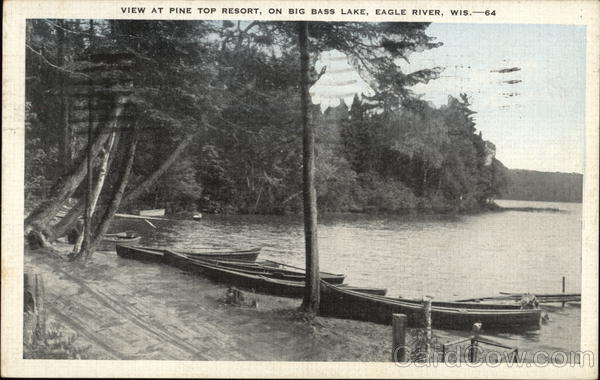 View at Pine Top Resort on Big Bass Lake Eagle River Wisconsin