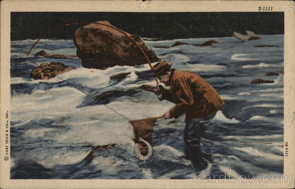 Fisherman in Rapids Fishing
