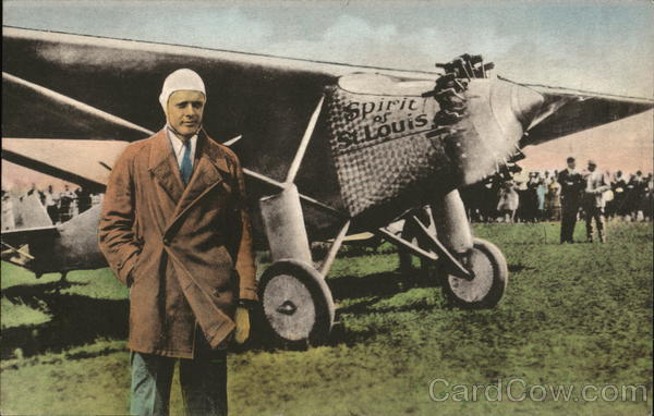 Colonel Charles A. Lindbergh with Spirit of St. Louis