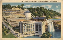 Lower Falls and Power Plant, Genesee River Rochester, NY Postcard Postcard Postcard