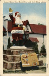 Statue of Santa Claus Indiana Postcard Postcard Postcard