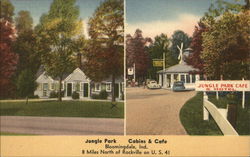 Jungle Park Cabins & Cafe Bloomingdale, IN Postcard Postcard Postcard