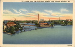 Scene Along Fox River Valley Postcard