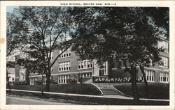 High School Building Beaver Dam, WI Postcard Postcard Postcard