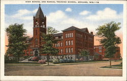 High School and Manual Training School Postcard