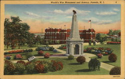 World's War Monument and Armory Postcard