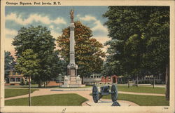 View of Orange Square Port Jervis, NY Postcard Postcard Postcard