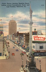 Center Square Showing Hamilton Street Allentown, PA Postcard Postcard Postcard