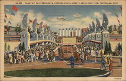 Court of the Presidents, Looking South, Great Lakes Exposition Postcard