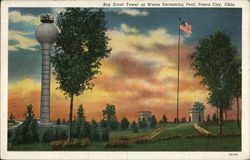 Boy Scout Tower at Wentz Swimming Pool Ponca City, OK Postcard Postcard Postcard