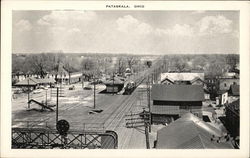 View of Town, Railroad Depot Pataskala, OH Postcard Postcard Postcard