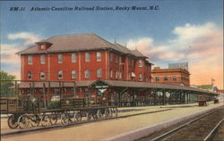 Atlantic Coastline Railroad Station Rocky Mount, NC Postcard Postcard Postcard