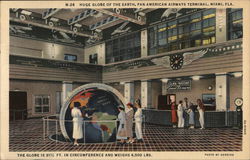 Huge Globe of the Earth, Pan American Airways Terminal Postcard