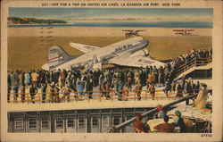 Off for a Trip on United Air Lines, La Guardia Airport Postcard