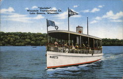 "Marietta", Wisconsin Transportation Co. Lake Geneva, WI Postcard Postcard Postcard