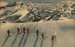 Skiing on Mazama Ridge Mount Rainier National Park, WA Postcard Postcard Postcard