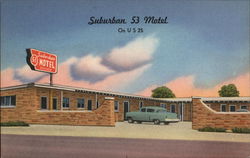 Suburban 53 Motel Wyandotte, MI Postcard Postcard Postcard