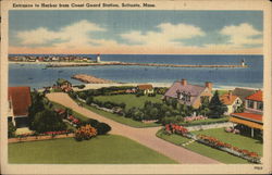 Entrance to Harbor From Coast Guard Station Scituate, MA Postcard Postcard Postcard