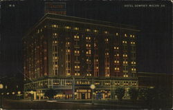 Hotel Dempsey at Night Macon, GA Postcard Postcard Postcard