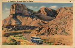 "El Capitan," Highest Peak in Texas El Paso, TX Postcard Postcard Postcard