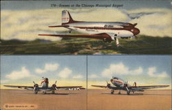 Scenes at the Chicago Municipal Airport Postcard