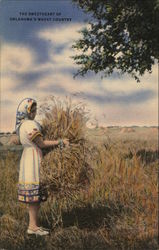 The Sweetheart of Oklahoma's Wheat Country Farming Postcard Postcard Postcard