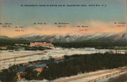 Presidential Range in Winter and Mt. Washington Hotel Bretton Woods, NH Postcard Postcard Postcard