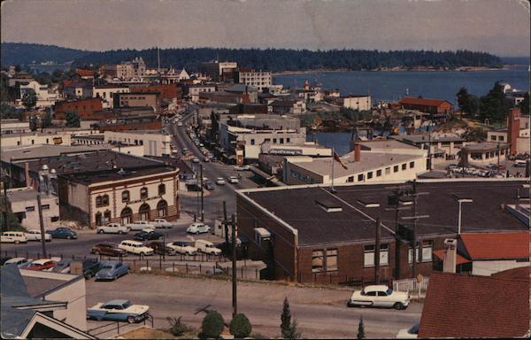 View of City and Harbour Nanaimo BC Canada British Columbia