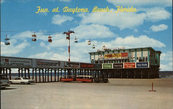 New Sky Lift at Daytona Beach Pier Florida Postcard